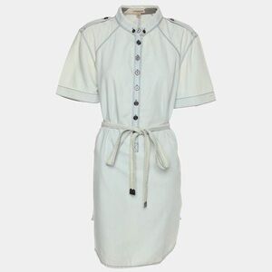 Burberry Brit Washed Blue Cotton Belted Dress
